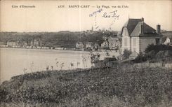 CPA Saint Cast La Plage Vue de l lsle