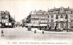 CPA Arras Place de la Gare et Rue Gambetta