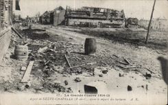 CPA La Grande Guerre Aspect de Neuve la Chapelle apres le depart des barbares