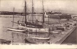 CPA Antibes Le port Bateaux 