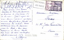 CPSM Neris les Bains Coin de parc du casino