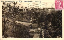 CPA Neris les Bains Allier La vallee des moulins et les viaducs 