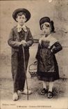 CPA Moulins Children Bourbonnais Folklore Costume