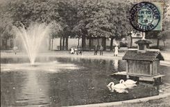 CPA Moulins Place of the station the basin of the Swan swans