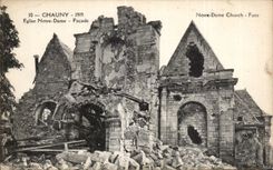 CPA Chauny Church Notre Dame Militaria Frontage