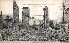 CPA Chauny in Ruins Vestiges of the Militaria Theater