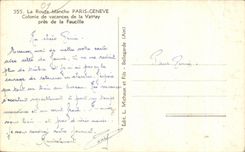 CPA the white Road Paris Geneva Summer camp of Vattay close to the Sickle