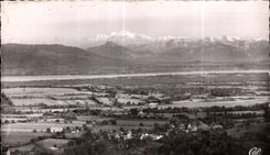 CPA Gex the Sickle Panorama of the Chain of Aipes the Geneva Monument and Lake