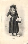 CPA Bressane Bourg Folklore Costume Femme 