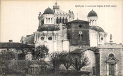 CPA Basilica and old Church Ars (Ain)