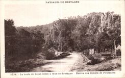 CPA Paysages De Bretagne La route de Saint Gilles a Mur de Bretagne Entree des Gorges de Poulancre