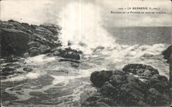 Rocas de CPA Bernerie de Patorie un dia de tormenta
