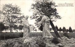 CPA Martyrdom De Pontchateau a woman pfense essuie the face of Jesus