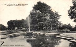 CPA Rennes Le Jardin des Plantes Le Bassin et le Cedre du Liban