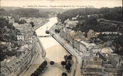 CPA Morlaix (Finistere) Perspective du Bassin a flot Vue prise du Viaduc