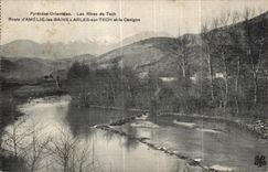 CPA the Pyrenees Orientales the Banks of Tech Route Amelie les Bains has Arles on Tech and Canigou