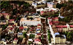 CPA Vittel (the Vosges) has the Large Hotels of the Station Seen air