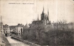 Iglesia de CPA Dourdan y el castillo