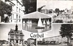 CPA Images of France the post office Panorama the town hall the mixed college