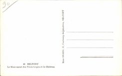 CPA Belfort Le Monument of the Three Seats and the Castle