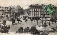CPA Belfort the Place of the Republic and the Boulevard