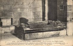 Bordes de CPA Gargilesse de la piedra hueco de la tumba en iglesia