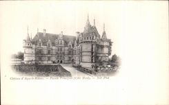 Castillo Azay de CPA el ataque frontal de Pricipale de la cortina