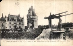 Vuelta de CPA Chenonceaux Le Castle Wing Thomas BohierLa de las marcas y de los levis del puente