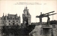 CPA Chenonceaux Le Castle Wing Thomas Bohier la torre de las marcas y el Levis tienden un puente sobre