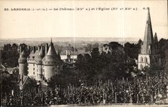 CPA Langeais el castillo e iglesia de I