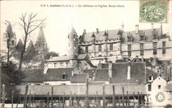 CPA Loches Le castle and I church Saint Bear