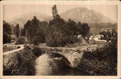 CPA el puente del viejo hombre de Pyrenees Argeles Gazost Le
