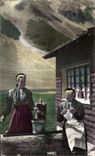 CPA Costumes Savoyards Les Serveuses Du Chalet Savoyard Folklore Col des Aravis 