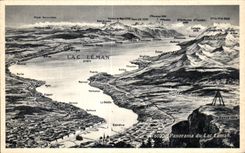 CPA Panorama Du Lac Leman