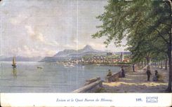 CPA Evian Et Le Quai Baron De Blonay