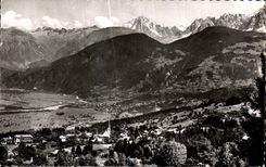 CPA Combloux the Village Arve and Fayet in the sond Switches green and the Thick ones