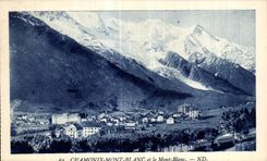 CPA Chamonix Mont Blanc et le Mont Blanc 