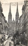 Calle grasa pintoresca de CPA Auvergne Clermont-Ferrand y la catedral