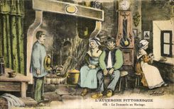 CPA L Auvergne Pittoresque La Demande en Mariage Folklore Costume