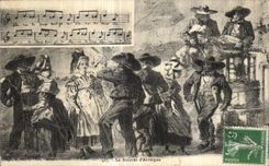 CPA En Auvergne La bourree Folklore costume