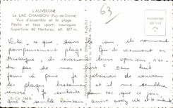 CPA L Auvergne Le lac Chambon Vue d Ensemble et la Plage Peche et tous Sports noutiques Superficie 60 hecteres