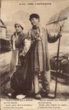 CPA L Auvergne Couple Folklore Costume