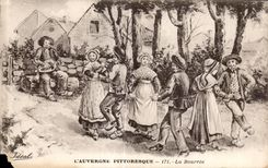 CPA L Auvergne Pittoresque La Bourree Folklore Costume