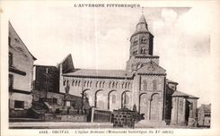 CPA Orcival Romance church (XI century Historic building)