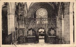 CPA Le Folgoet Vue interieure de I Eglise Le Jubs et la Chaire a precher