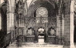 CPA Le Folgoet Vue Interieure de I Eglise Le Jube et la Chaire a precher