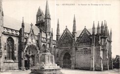 CPA Le Folgoet Le Portail du Transept et le Calvaire