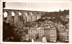 CPA Morlaix Le Viaduc et vue sur la Ville