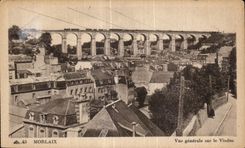 CPA Morlaix Vue generale sur le Viaduc