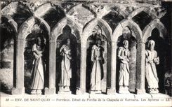 CPA Environs De Saint Quay Portrieux Detail du Porche de la Chapelle de Kermaria Les Apotres